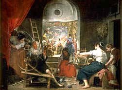 Velzquez: La Fbula de Aracne (Las Hilanderas) Otra vez mezcla de mitologa y costumbrismo